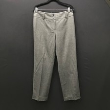 VTG 90s Talbots ITALIAN WOOL Gray Pants Straight Leg Stretch Classy Lined Size 8