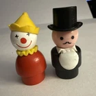 Vintage Fisher Price Little People Circus Ringmaster and Red Clown