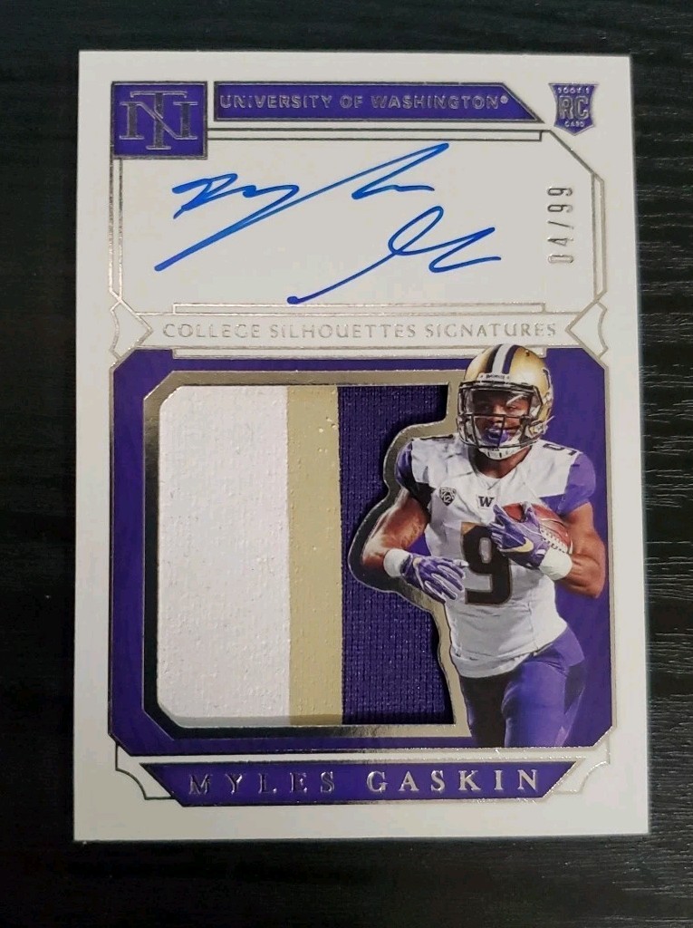 Myles Gaskin Panini National Treasures Collegiate #131 Rookie Autograph