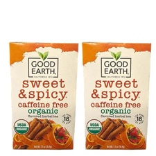 Good Earth Organic Sweet and Spicy Caffeine Free Tea Herbal 18 Tea Bags, 2 Pack