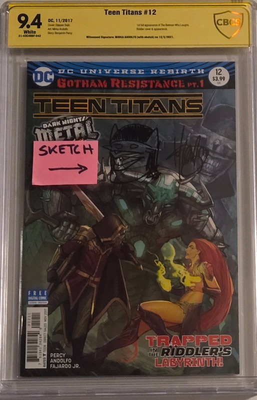 1st appearance BATMAN WHO LAUGHS Teen Titans #12 signed sketch Mirka Andolfo