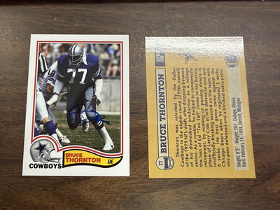 B253 Bruce Thornton autographed custom trading card Dallas Cowboys