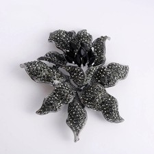 Unique Vintage Style Flower Leaf Rhinestone Crystal Pendant Brooch Pin Gift