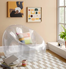 Inflatable Novelty Dorm Chair Clear - Room Essentials: PVC Material, Indoor