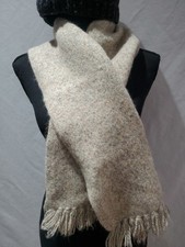 Unisex Wool Scarf Cream 48" Long