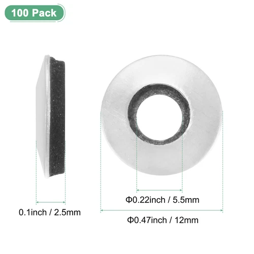 100-Pack Bonded Sealing Rubber Washers, #12x1/2
