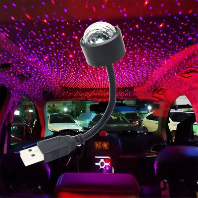 USB LED Car Roof Starry Night Light Interior Projector for Car Bedroom Party 1pc