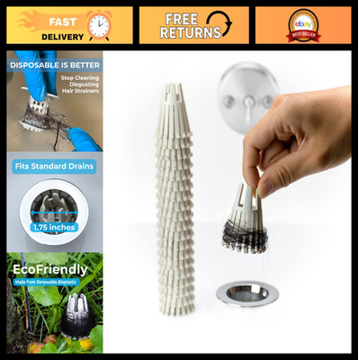 20 Pack Disposable Hair Claw Strainer Trap for 1.75'' Tub Drain | Eco-Friendly Bi