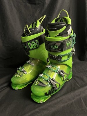K2~Pinnacle 130 LV Mens 8.5/ Womens 9.5 Flex Ski Boots 2016  26/26.5 Green Tour