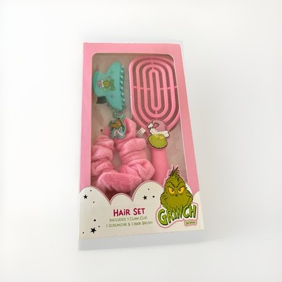 3pc DR SEUSS THE GRINCH HAIR SET, CLAW CLIP, HAIR BRUSH, SCRUNCHIE New gift set