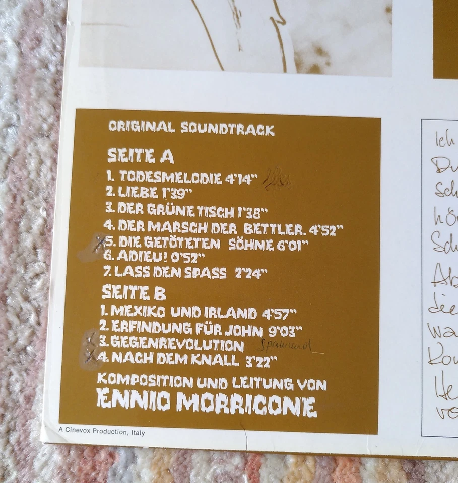 Vinyl LP Ennio Morricone – Todesmelodie, Soundtrack, Testpress/Promo - Bild 4 von 4