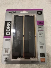 Crucial Pro DDR5 Desktop Memory Kit 64GB (2x32GB 6000MHz CL40) for Overclocking