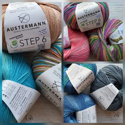 3er-Sparpakete mit je 3x150g Austermann STEP 6-fach Qualitäts-Sockenwolle