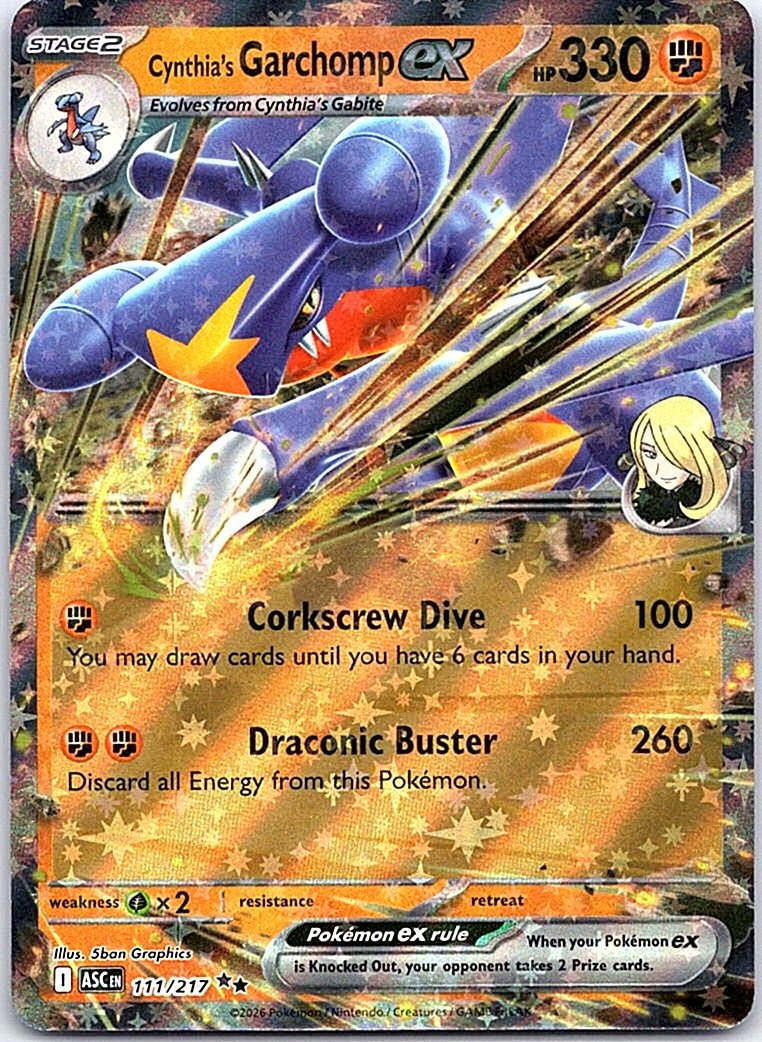 Cynthia's Garchomp ex Holo Double Rare ME: Ascended Heroes 111/217 NM