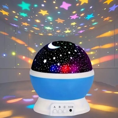 USB Starry Night Light Projector Moon Stars 360° Rotatable 9 Colors Lamp