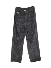NO FEAR X H&M Black Grey Jeans Trousers Denim Wide Leg Fire Print Logo Size 8