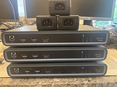 Lot Of 3 Biamp Devio SCR-25 Conferencing Hub-Grey With Ac Adapt 24v