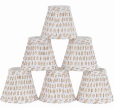Chandelier Shades 6 Pack Mini Clip-On Bulb Fabric 3  T x 5.5  B x 4.7  Slant