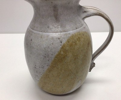 Vintage Handmade Studio Art Pottery Stoneware Pitcher Speckled Handled Rustic