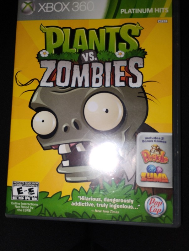 Plants vs. Zombies Microsoft Xbox 360 CASE ONLY