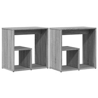 Beistelltische 2 Stk. Grau Sonoma 50X30X50 Cm Spanplatte