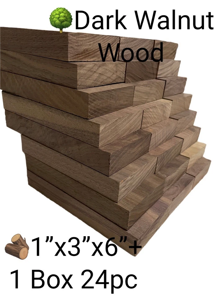 Tablero de madera de nogal negro 24 piezas 1”x3”x6”+ tableros de madera maciza para horno S2S   Foto 2 de 4