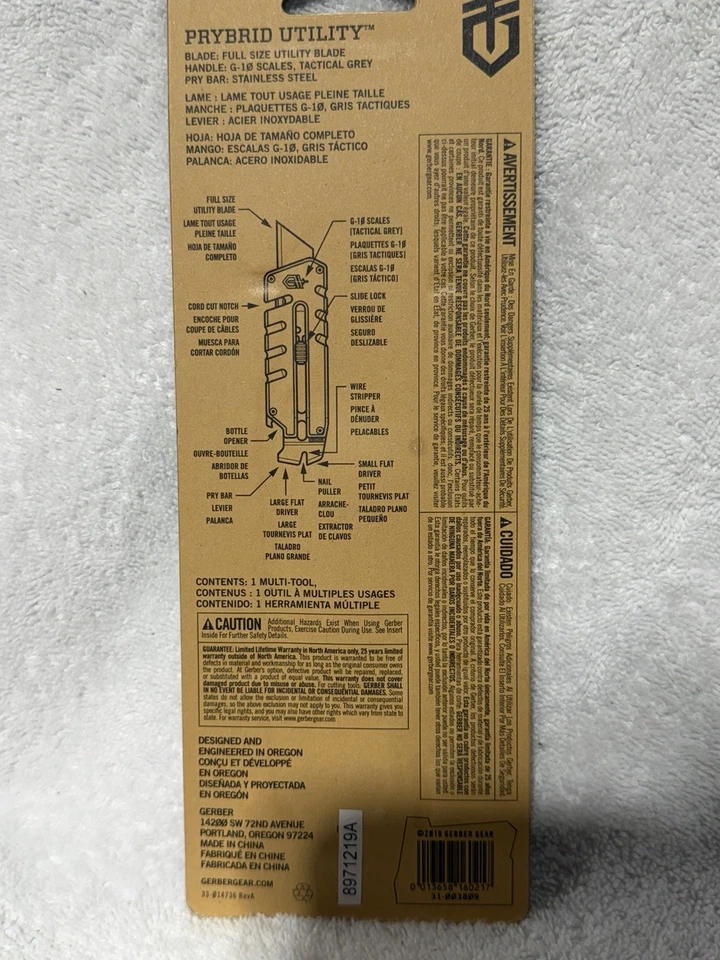 Cuchillo multiherramienta utilitario Gerber Prybrid nuevo 31-003809 Foto 2 de 2