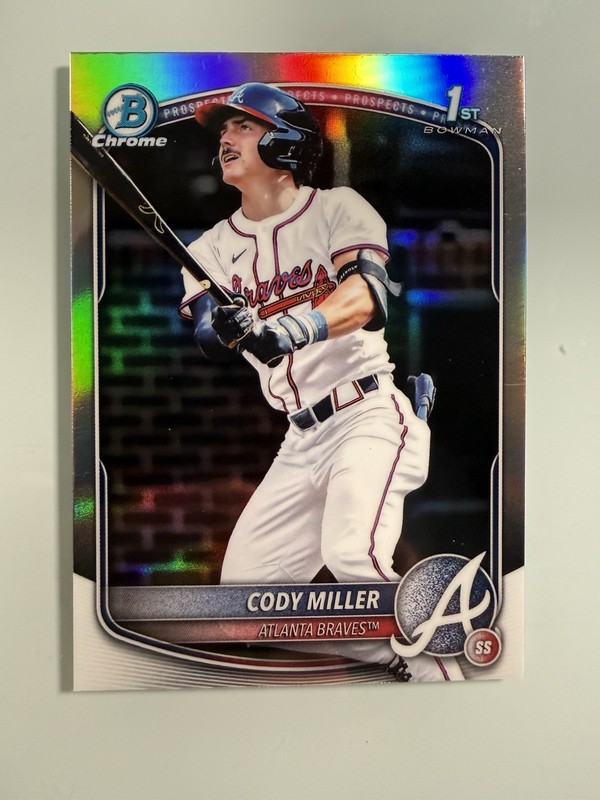 2025 Bowman Chrome Draft #BDC91 Cody Miller 1st Bowman Refractor Atlanta Braves