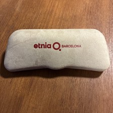 Etnia O Barcelona Eyeglass Hard Case Only Beige Faux Suede Clamshell Red