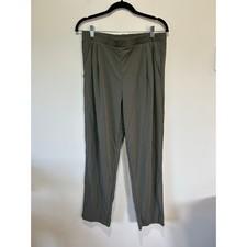 Uniqlo womens crepe jersey tapered pants size L olive green elastic waist NWT