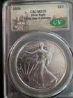 2026  $1 Silver Eagle CAC MS70 First Day Of Delivery Fdod Revolutionary War