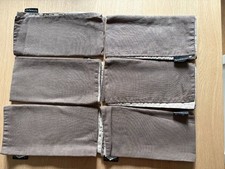 6 X Chilewich Linen Napkins - Light Brown/Beige 52cms Sqaure Very Good Condition