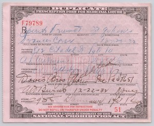 1932 Prohibition Medicinal Liquor Prescription National Prohibition Act B4-92