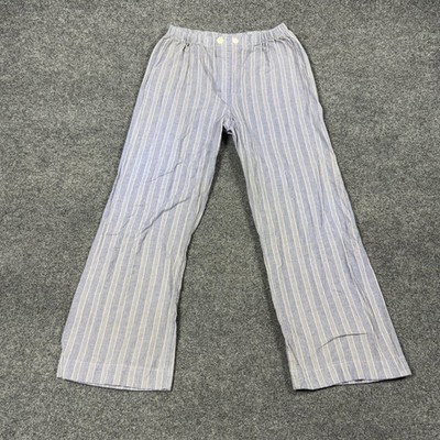 Derek Rose Pajama Pants Mens Small 26'' Blue Striped 100% Cotton Lounge Sleepwear