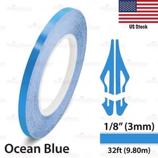 1/8" Vinyl Pinstriping Pin Stripe Car Styling Tape Decal Sticker 3mm OCEAN BLUE