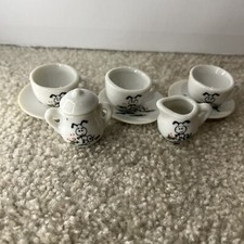 Vtg Child's Tea Set 8 Pieces Teapot 4 Cups Japan Miniature Set
