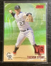 TREVOR STORY Red Virtual Reality 2021 Topps Stadium Club VR-11 Rockies Red Sox