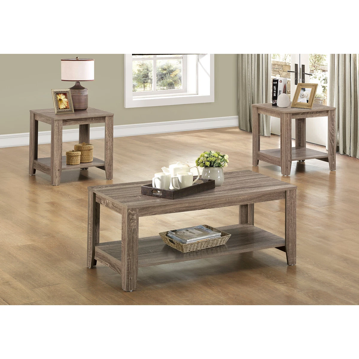 Taupe coffee table set deals