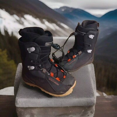 Size 5.5 Men 6.5 Women SALOMON KAMOOKS Black Snowboard Boots Thermic Fit 