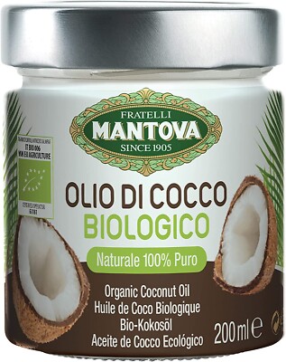 Fratelli Mantova Olio Di Cocco Biologico,Bio-Kokosöl,100% Natürlich,200ml