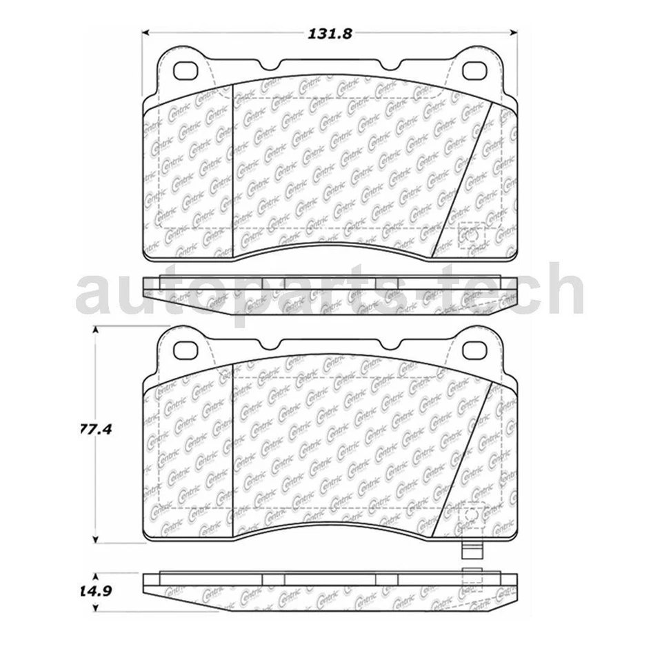 Juego de 2 pastillas de freno de disco delanteras traseras Centric Parts para Volvo V70 2004 2005 2006 2007 Foto 4 de 4
