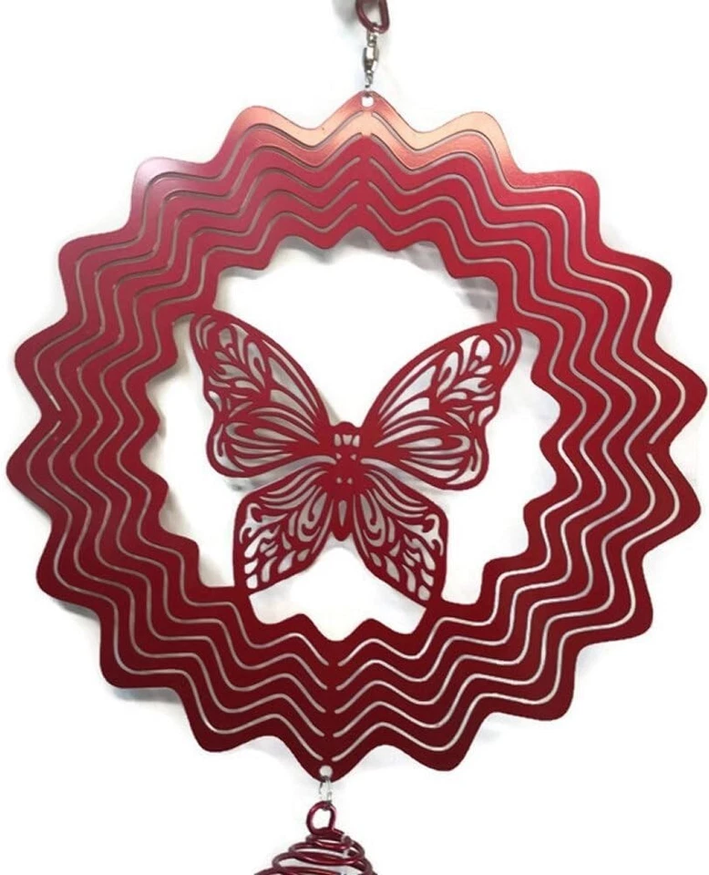 Carillón de viento giratorio Pink Butterfly Spectrum 36 pulgadas Foto 3 de 3