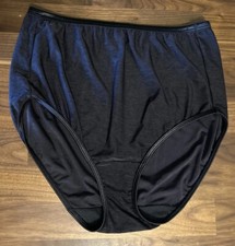 Vtg Vanity Fair Illumination Hi-Cut Panties Size 9/2XL Black Full Brief