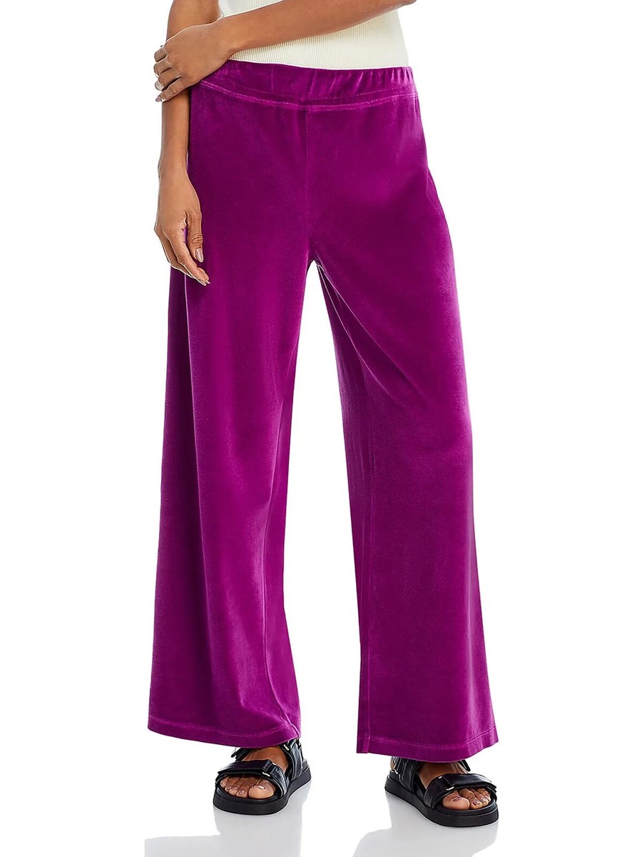 【MODERNIF】Wilt Pigment Wide Cotton Pants Wilt Velour Wide Leg Pants Women's X-Small Magnolia Solid