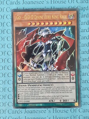 Go! - D/D/D Göttliche Nullkönig Wut GFP2-DE080 Ultra Rare Yu-Gi-Oh Karte 1. Neu