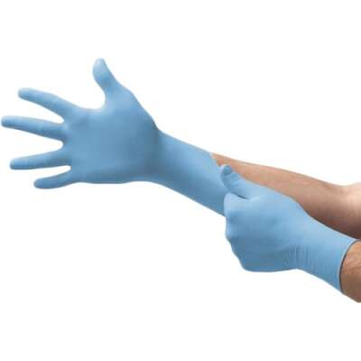 LEONE Nitrile Exam Gloves, Powder Free, Medium, Blue, 100/Box, Case of 10.