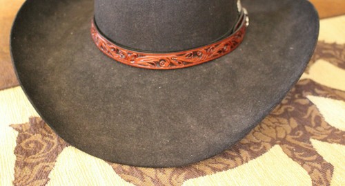 AA Hatband Tooled Leather Western 
