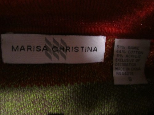 Ladies Marisa Christina Full Zip Cardigan Sweater Size S Flowers Red Orange Blue - Bild 3 von 3