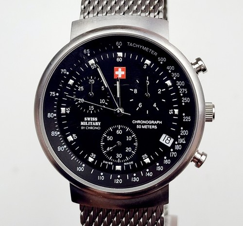 Men's SWISS Vintage CHRONOGRAPH Watch SWISS MILITARY by Chrono 14700 - Picture 9 of 19