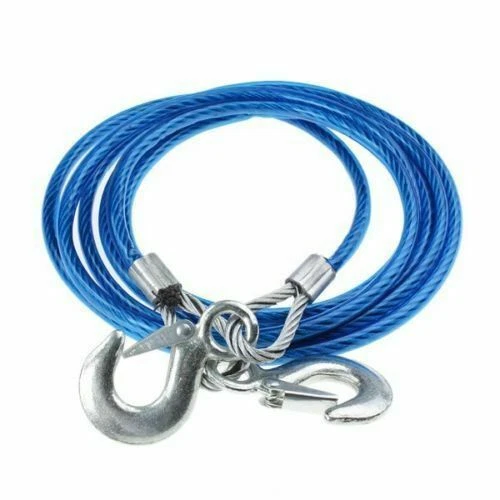 CAVO DI TRAINO ACCIAIO FUNE AUTO GANCIO MOSCHETTONI 4 METRI SOS RESISTENTE CASA - Immagine 2 di 4